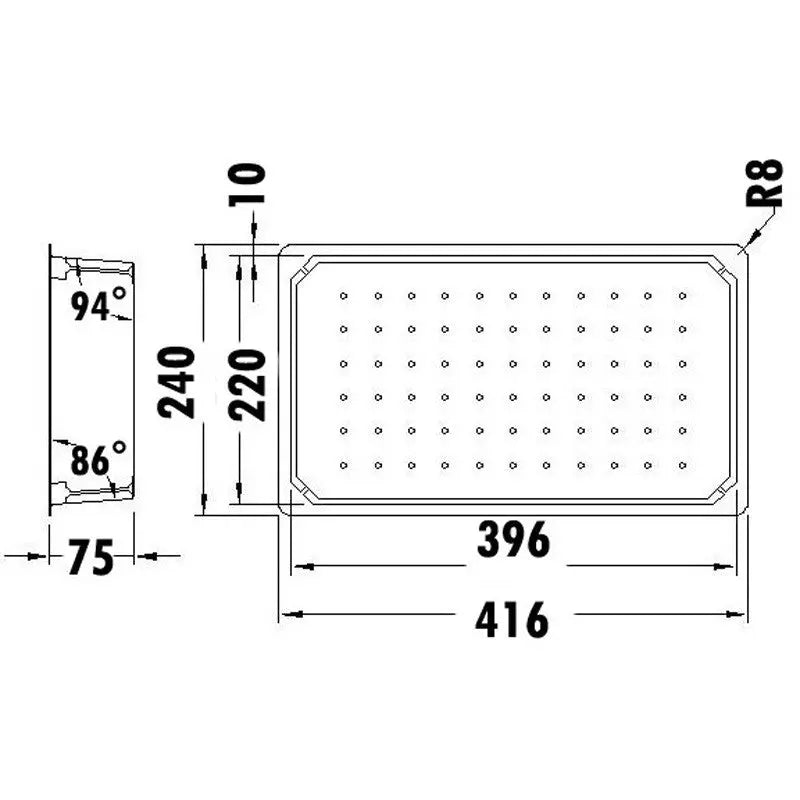 SQUARE TRAY STAINLESS STEEL FIL Kitchen Bathroom