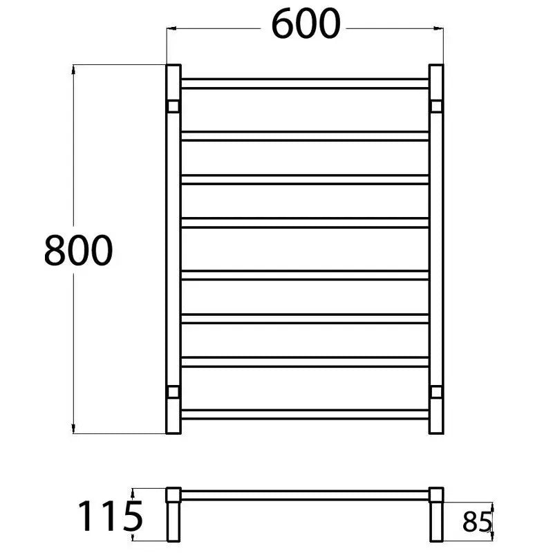 HEATED TOWEL RAIL CHROME FIL Kitchen Bathroom