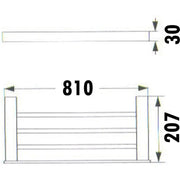 ROSA TOWEL SHELF 600MM CHROME / MATTE BLACK FIL Kitchen Bathroom