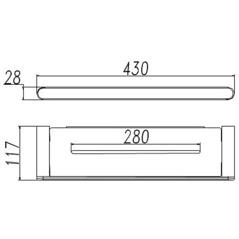 DOVE GLASS SHELF CHROME FIL Kitchen Bathroom