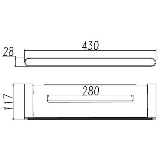 DOVE GLASS SHELF CHROME FIL Kitchen Bathroom