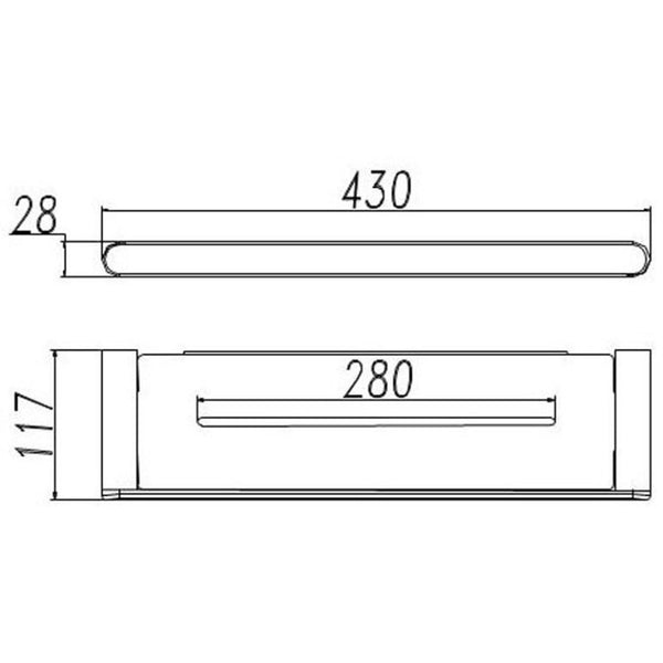 DOVE GLASS SHELF CHROME