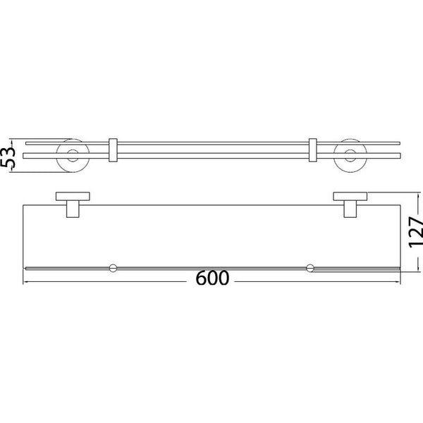 OTUS GLASS SHELF CHROME