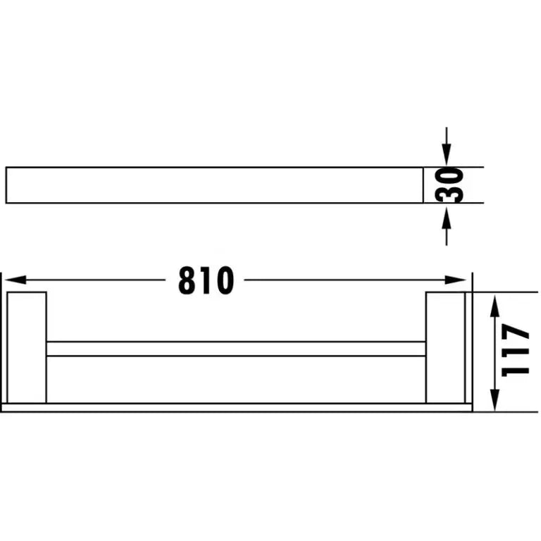 ROSA DOUBLE TOWEL RAIL 800MM CHROME FIL Kitchen Bathroom