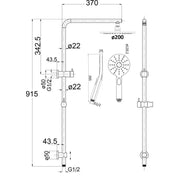 CORA ROUND MULTI FUNCTION SHOWER SET CHROME & COLOURED FIL Kitchen Bathroom