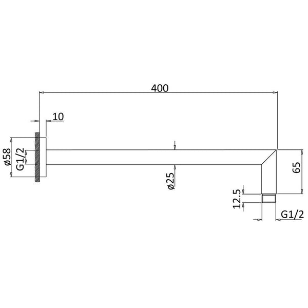 ROUND SHOWER ARM CHROME