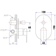 PINE WALL MIXER WITH DIVERTER CHROME FIL Kitchen Bathroom