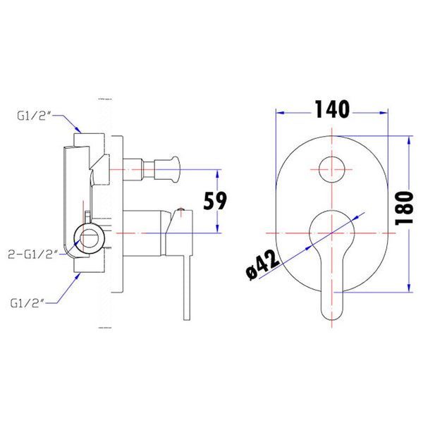 MAYA SHOWER/BATH MIXER WITH DIVERTER CHROME