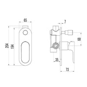 BANDA WALL MIXER WITH DIVERTER CHROME FIL Kitchen Bathroom