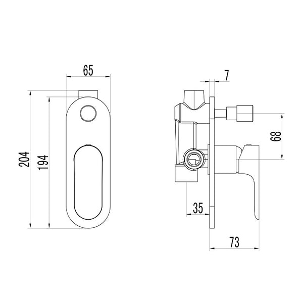 BANDA WALL MIXER WITH DIVERTER CHROME