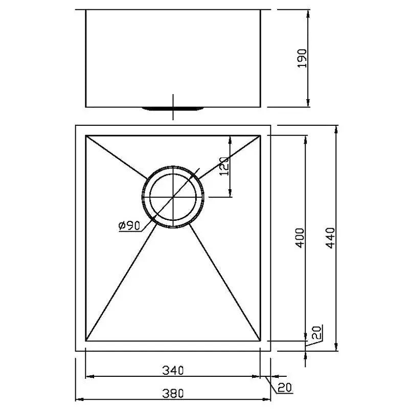 ROSA ABOVE/UNDERMOUNT SINGLE KITCHEN SINK STAINLESS STEEL FIL Kitchen Bathroom