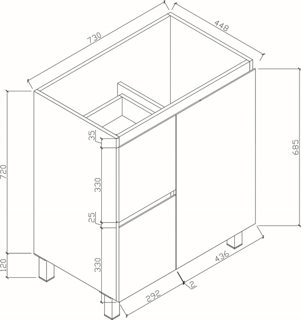 BIANCA PVC 750mm Floor Standing Vanity Cabinet