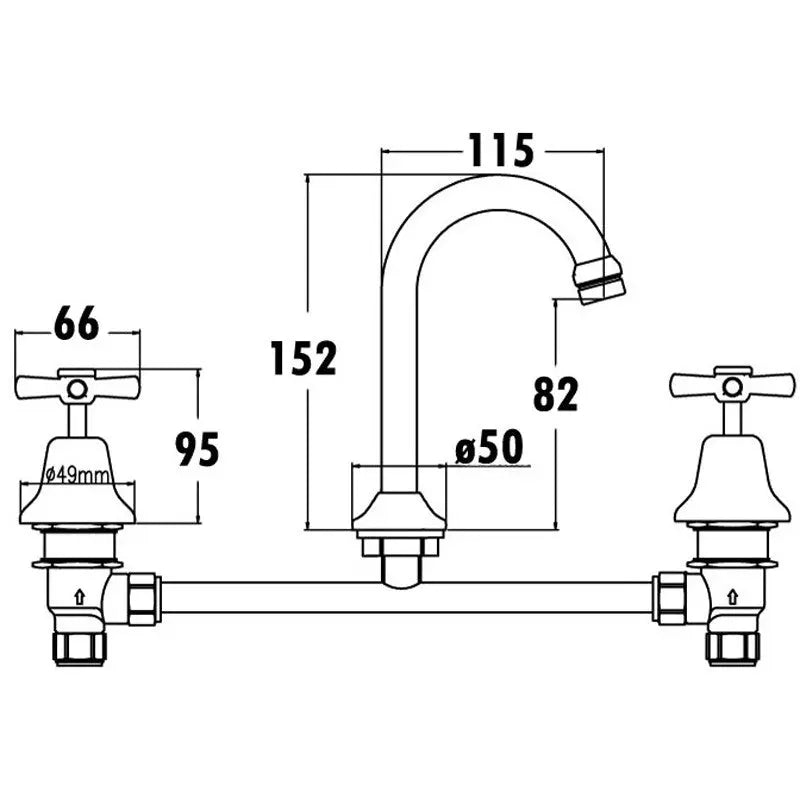 PENZ BASIN TAP SET CHROME FIL Kitchen Bathroom