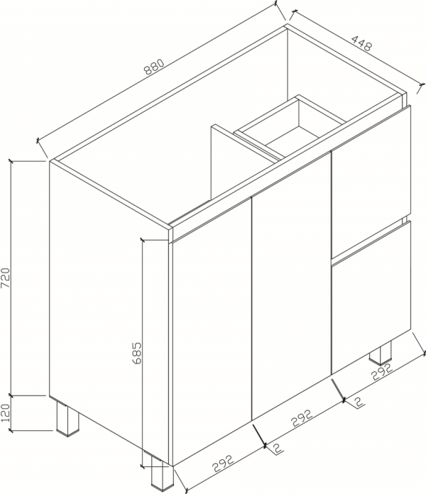 BIANCA MDF 900mm Floor Standing Vanity