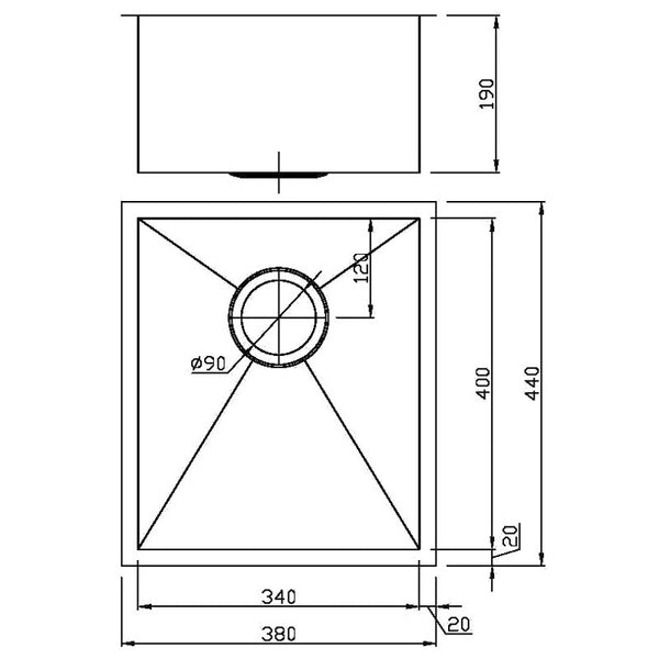 ROSA ABOVE/UNDERMOUNT SINGLE KITCHEN SINK STAINLESS STEEL