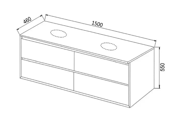 Timber Looking wall hung vanity FIL Kitchen Bathroom
