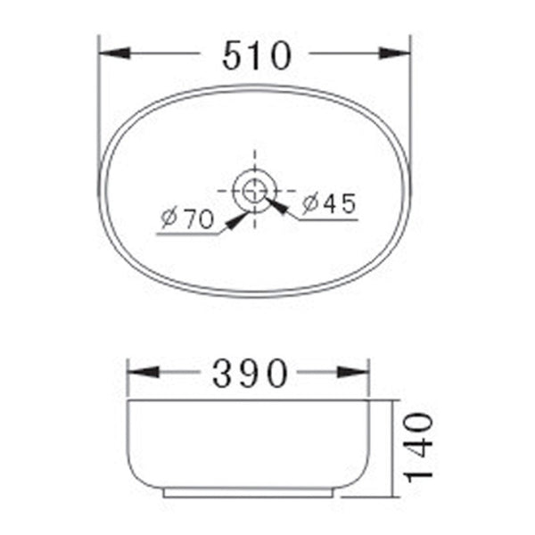 CORA COUNTERTOP BASIN GLOSS WHITE