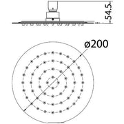DOVE ROUND STAINLESS STEEL SHOWER HEAD 200MM CHROME FIL Kitchen Bathroom