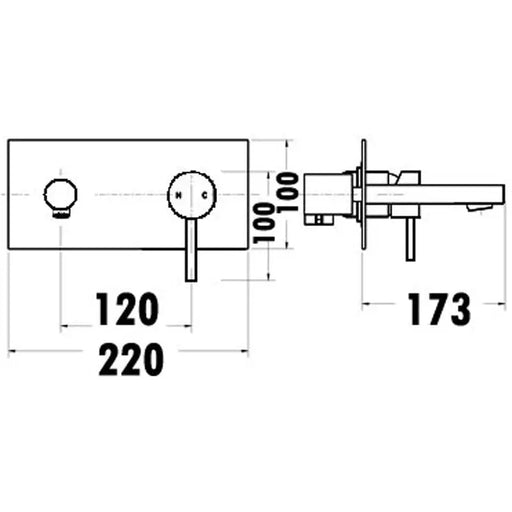 OTUS PIN HANDLE WALL/BASIN MIXER CHROME / MATTE BLACK FIL Kitchen Bathroom