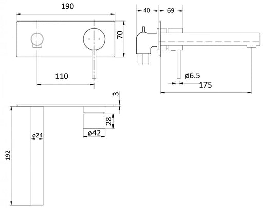 HALI WALL BASIN MIXER WITH SPOUT CHROME AND COLOURED FIL Kitchen Bathroom