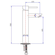 SARA SQUARE HIGH RISE BASIN MIXER CHROME FIL Kitchen Bathroom