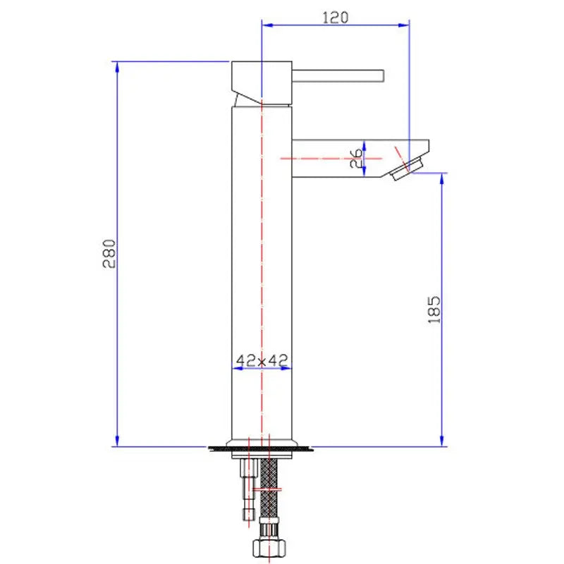 SARA SQUARE HIGH RISE BASIN MIXER CHROME FIL Kitchen Bathroom