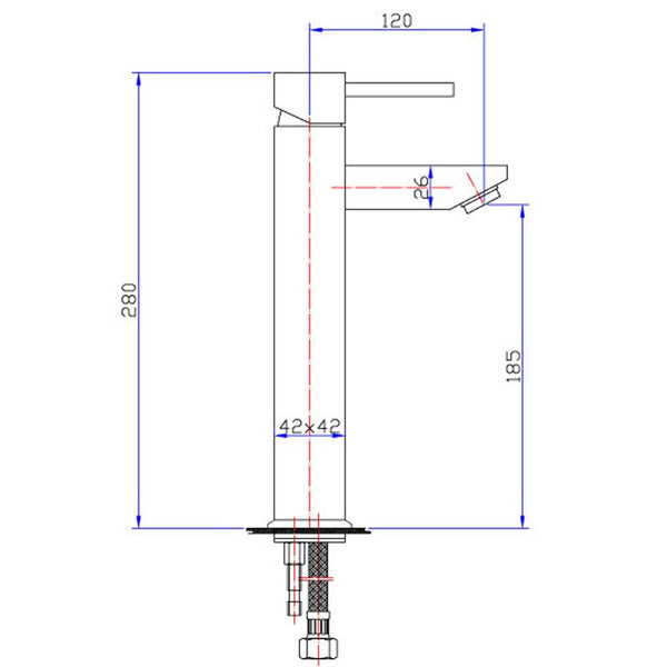 SARA SQUARE HIGH RISE BASIN MIXER CHROME