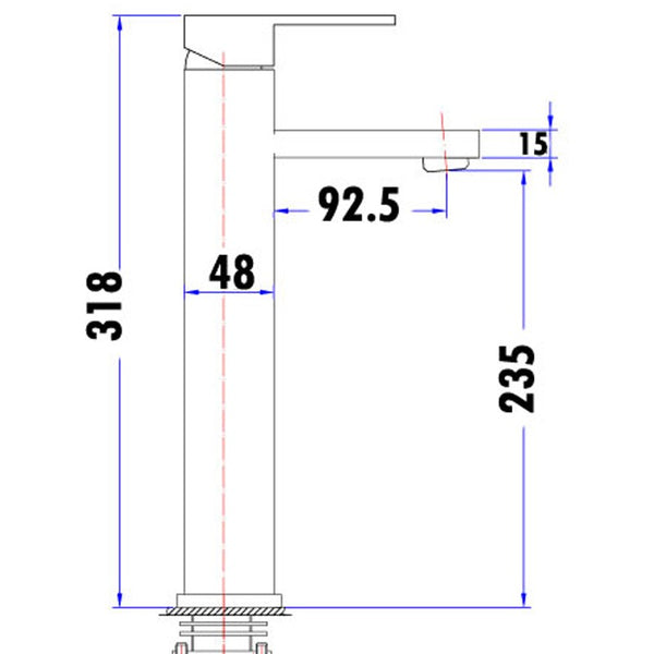 NOVA HIGH RISE BASIN MIXER CHROME