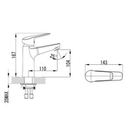 SULU BASIN MIXER CHROME FIL Kitchen Bathroom