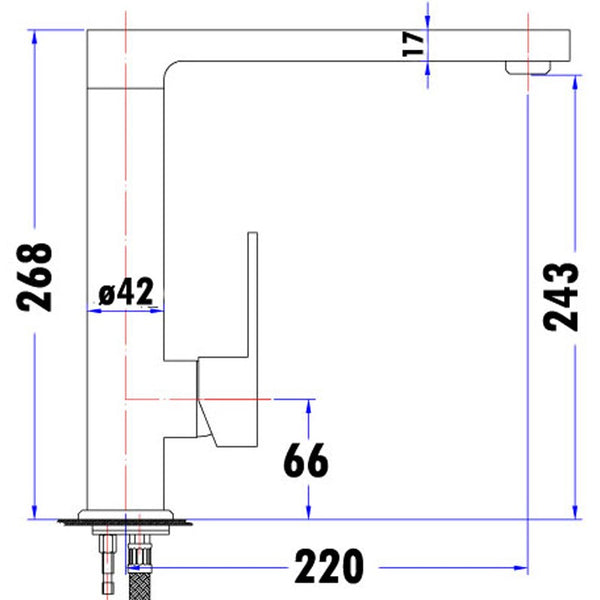 ROSA HIGH RISE SQUARE SINK MIXER CHROME