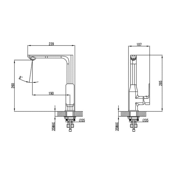 SETO SINK MIXER CHROME AND COLOURED