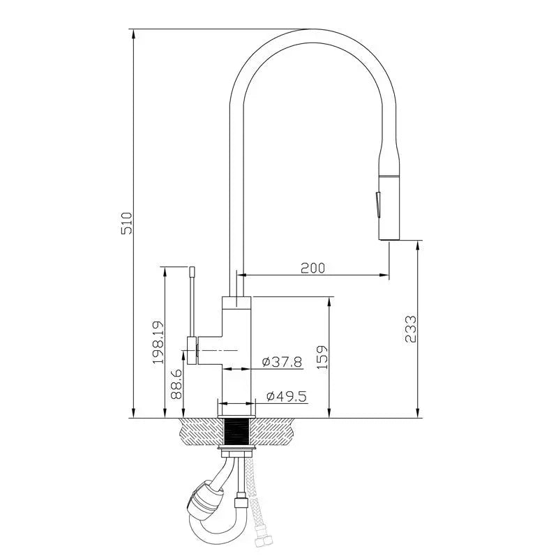 AZIZ PULL OUT SINK MIXER CHROME AND COLOURED FIL Kitchen Bathroom