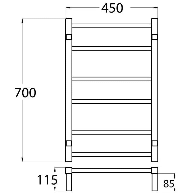 HEATED TOWEL RAIL CHROME FIL Kitchen Bathroom