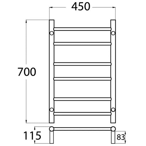 HEATED TOWEL RAIL CHROME FIL Kitchen Bathroom