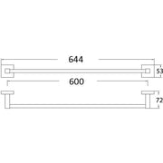 SARA SINGLE TOWEL RAIL 600MM CHROME FIL Kitchen Bathroom