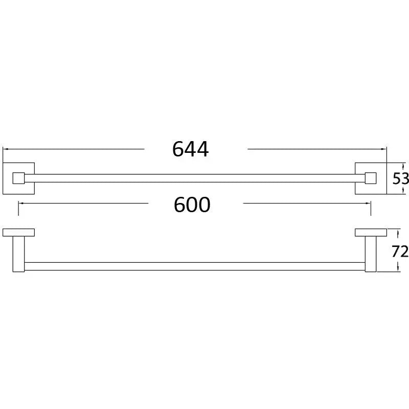 SARA SINGLE TOWEL RAIL 600MM CHROME FIL Kitchen Bathroom