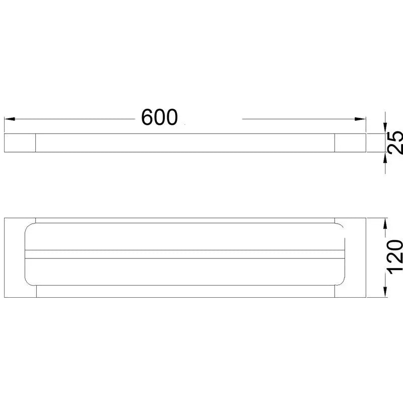 ETO DOUBLE TOWEL RAIL 600MM CHROME FIL Kitchen Bathroom