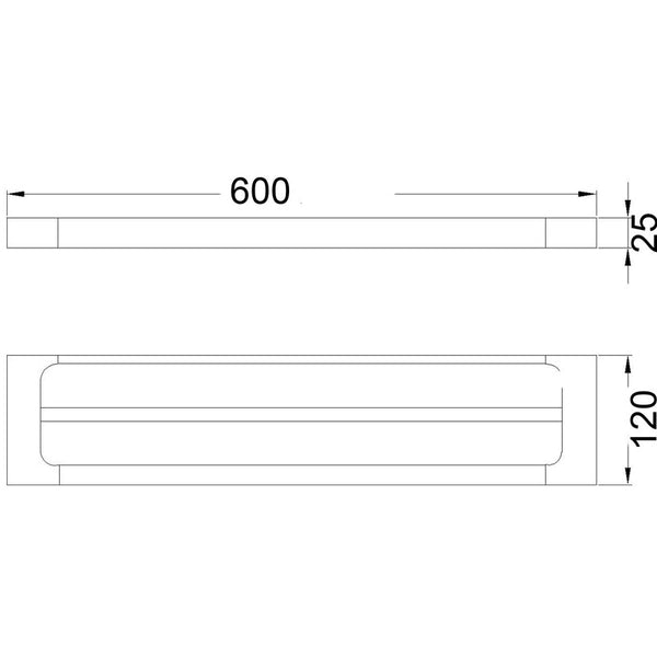 ETO DOUBLE TOWEL RAIL 600MM CHROME