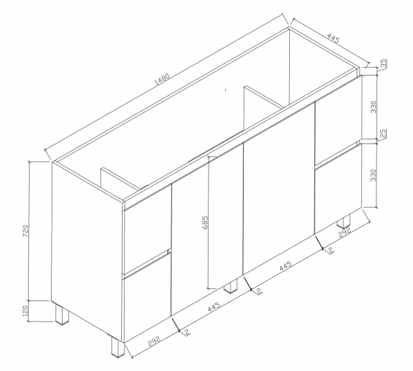 BIANCA 1500mm Floor Standing Vanity