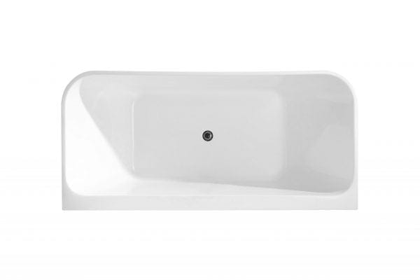 Ultra Slim Gloss White Back to Wall Freestanding Bath