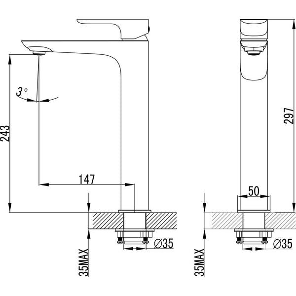 BANDA HIGH RISE BASIN MIXER CHROME