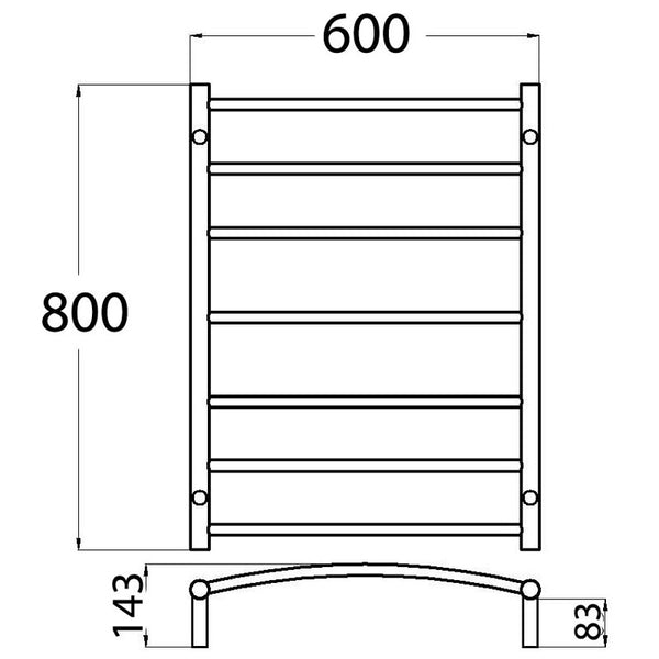 HEATED TOWEL RAIL CHROME