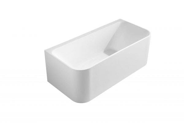 Ultra Slim Gloss White Back to Wall Freestanding Bath