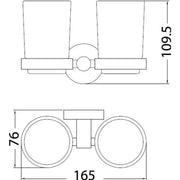 OTUS DOUBLE TUMBLER HOLDER CHROME FIL Kitchen Bathroom