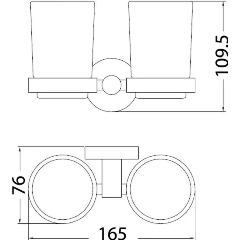 OTUS DOUBLE TUMBLER HOLDER CHROME FIL Kitchen Bathroom