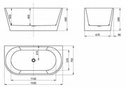 Verona Back To Wall Freestanding Bathtub No Overflow IS