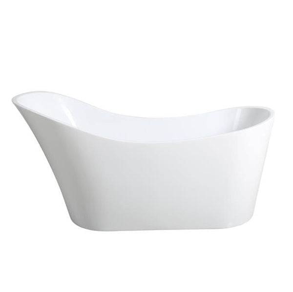 High Back Gloss White Freestanding Bath