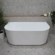 VICTORIA V-Groove Matte White Back to Wall Bath PS