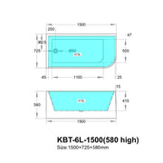 Gloss White Back to Wall Left/Right Corner Bath PS