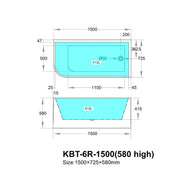 Gloss White Back to Wall Left/Right Corner Bath PS